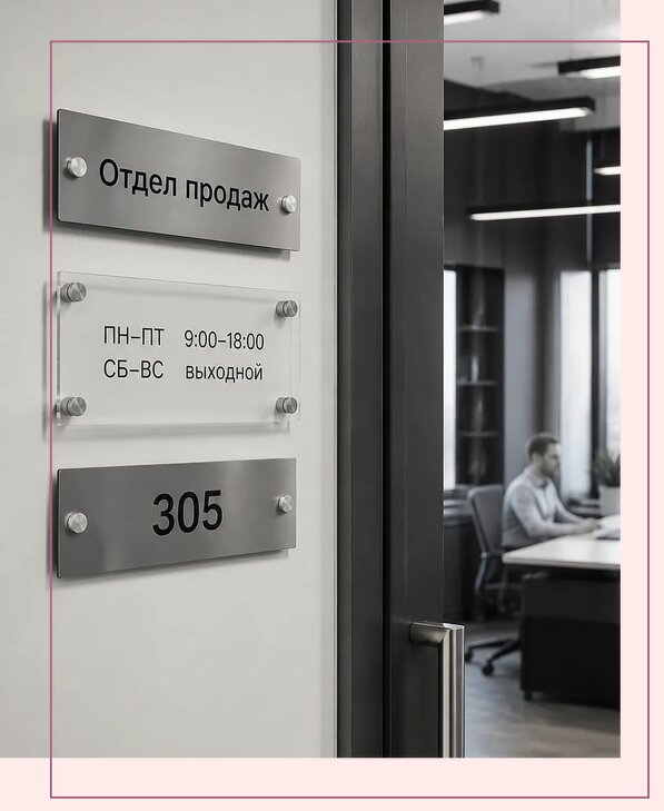 Офисные таблички на дверь в Арзамасе по цене от 5322 р. | Аванза-Рзм